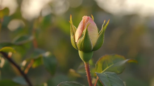 Morning Rosebud with Dew