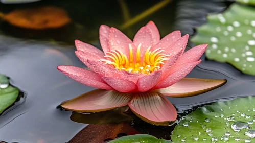 Graceful Pink Lotus in Still Water