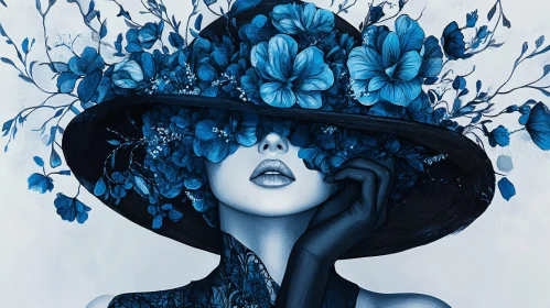 Mystery Woman in Blue Flowers