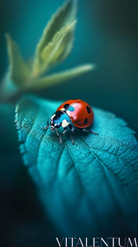 Macro Photography of a Ladybug AI Image