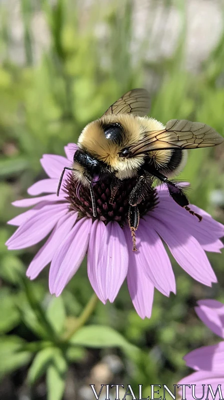 AI ART Intimate Encounter with a Bee on Lavender Flower