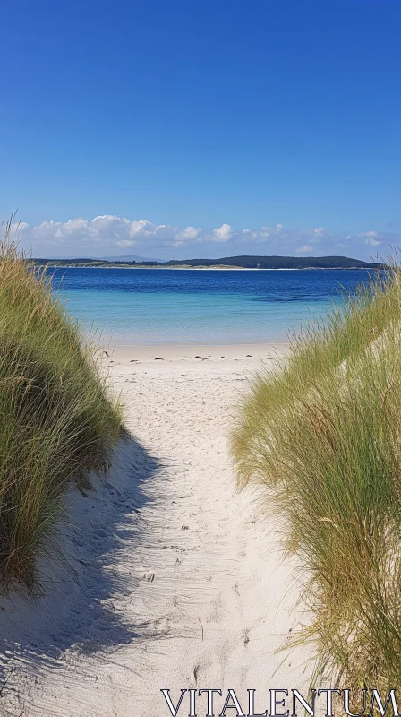 Coastal Serenity: Beach Path through Dunes