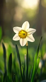 Blooming Daffodil in Nature