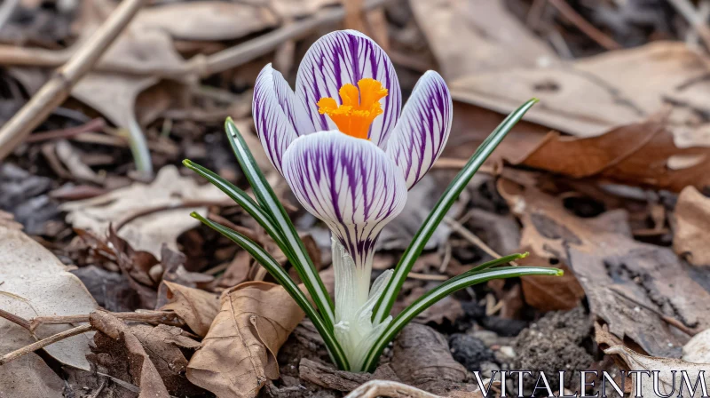 Crocus Flower Close-Up AI Image