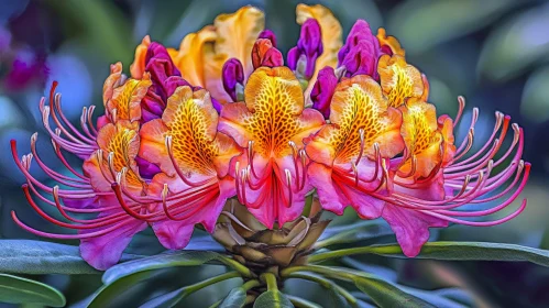 Vibrant Rhododendron Bloom in a Garden