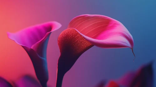 Artistic Pink Calla Lilies Close-up