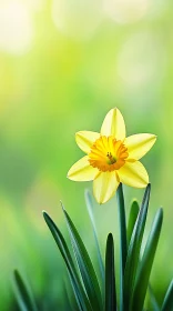 Bright Yellow Spring Daffodil