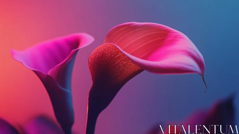 AI ART Artistic Pink Calla Lilies Close-up