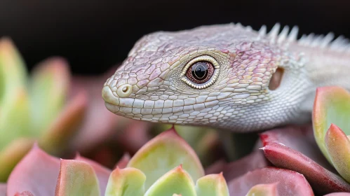 Lizard Face in Succulent Garden