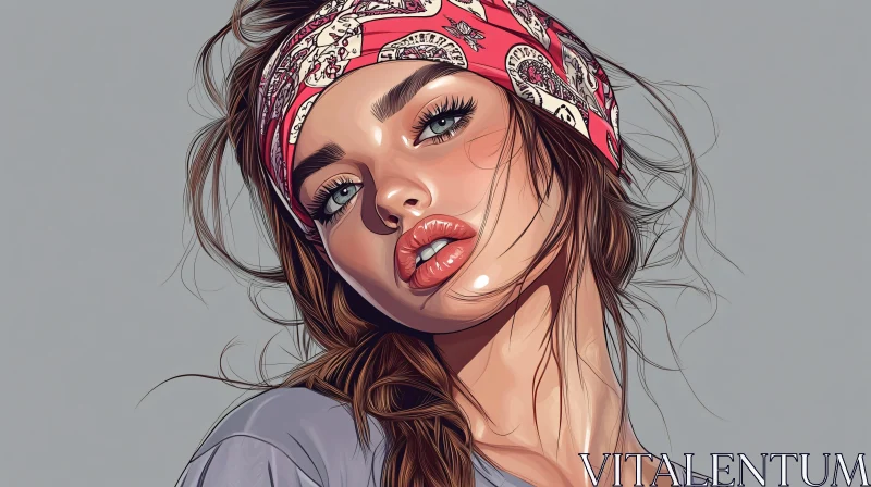 Artistic Woman Portrait with Bandana