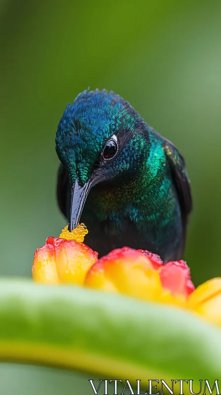 AI ART Hummingbird with Iridescent Feathers