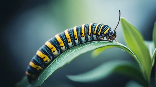 Colorful Caterpillar Macro Shot