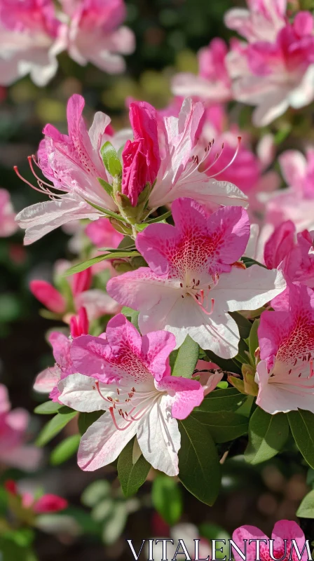 Close-up of Blooming Azaleas AI Image