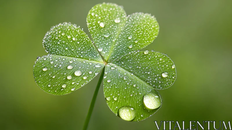 AI ART Dew-Kissed Clover Leaf