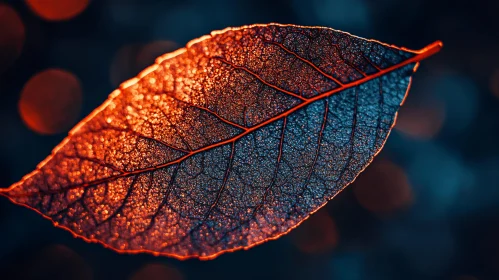 Intricate Macro Photography of a Leaf