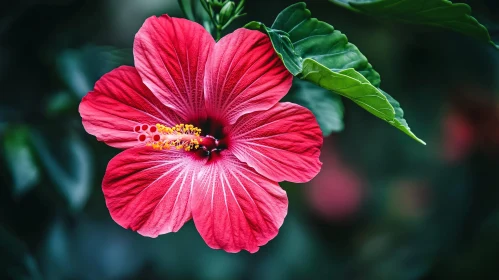 Vibrant Pink Hibiscus in Bloom