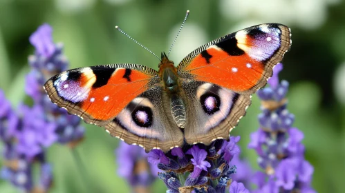 Beautiful Butterfly Resting on Lavender