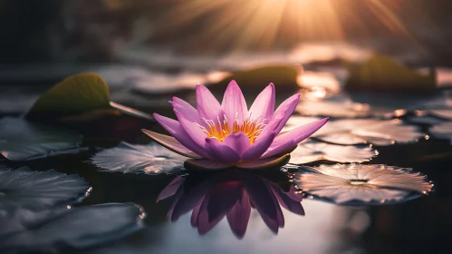 Tranquil Lotus Reflecting on Still Water