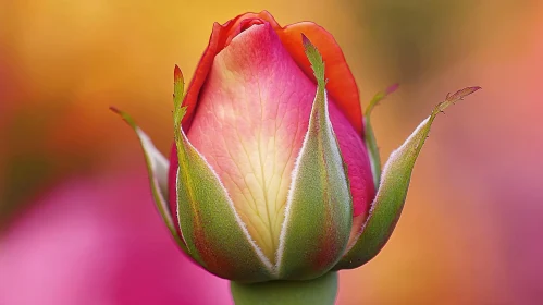 Delicate Rosebud in Nature