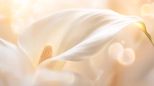 Gentle White Lily in Soft Golden Light