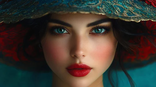 Elegant Close-Up of a Woman with Striking Features