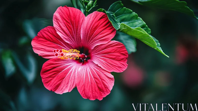 Vibrant Pink Hibiscus in Bloom AI Image