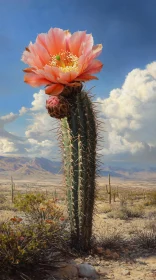 Desert Cactus in Full Bloom