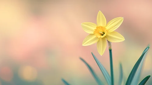 Yellow Daffodil Flower in Focus