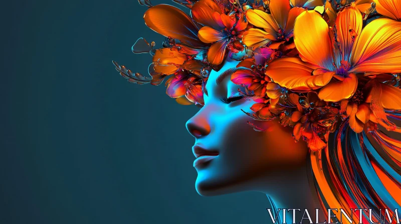 AI ART Surreal Floral Woman Portrait