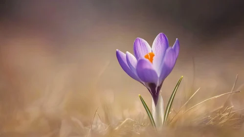 Detailed View of a Spring Crocus