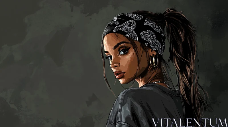 Intriguing Portrait of a Woman with a Bandana