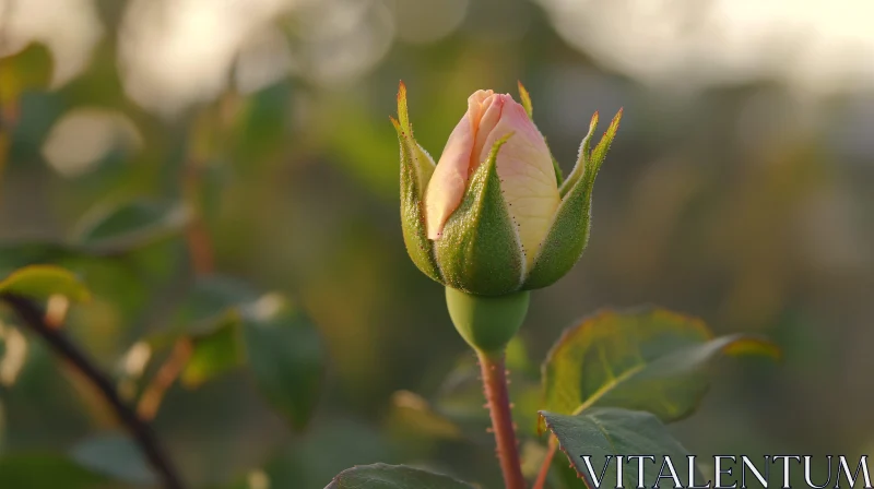 AI ART Morning Rosebud with Dew