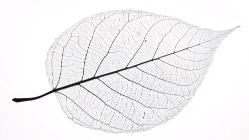 Delicate Leaf Veins in Black and White