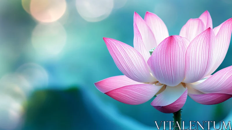 Exquisite Pink Lotus Close-Up AI Image