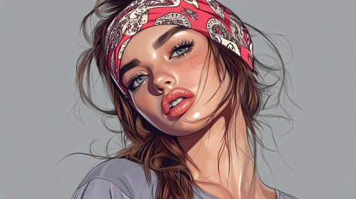 Artistic Woman Portrait with Bandana