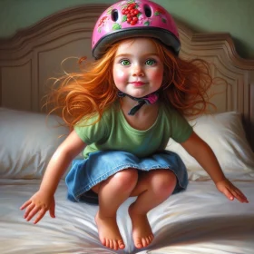 Bouncing on the bed wearing a bike helmet at least mom approved 8