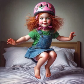 Bouncing on the bed wearing a bike helmet at least mom approved 5