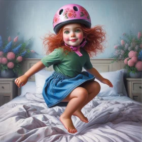 Bouncing on the bed wearing a bike helmet at least mom approved 6