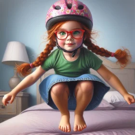 Bouncing on the bed wearing a bike helmet at least mom approved 4