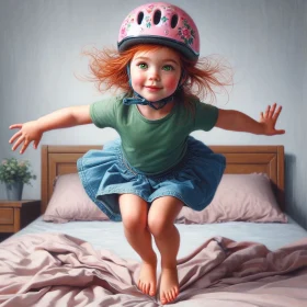Bouncing on the bed wearing a bike helmet at least mom approved 7