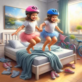 Bouncing on the bed wearing a bike helmet at least mom approved 9