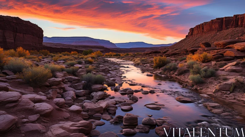 Serene Desert Canyon at Sunset