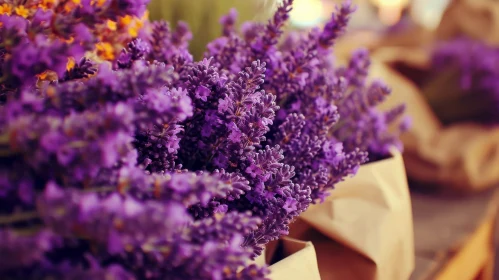 Fresh Lavender Bouquet Wrapped in Kraft Paper