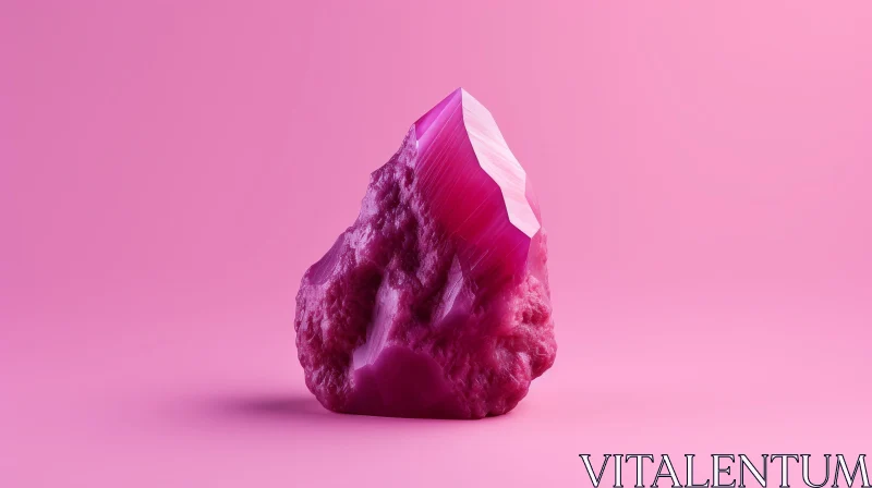 Vivid Pink Crystal on Minimal Background