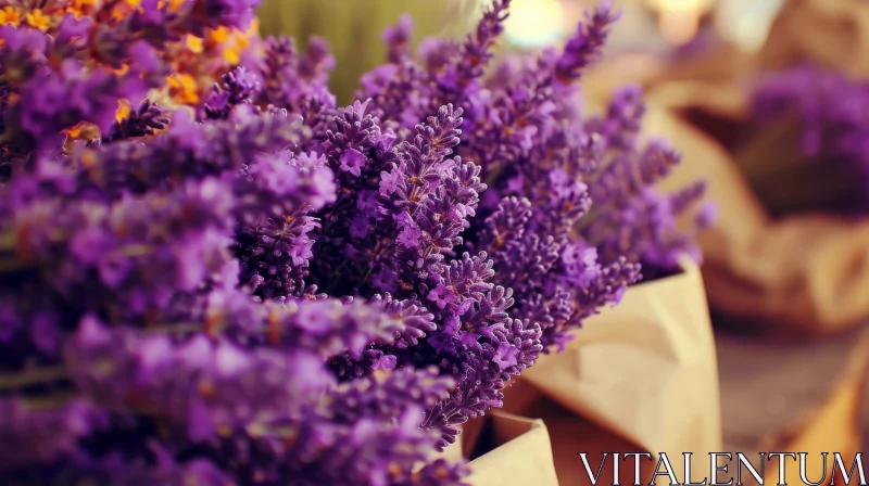Fresh Lavender Bouquet Wrapped in Kraft Paper