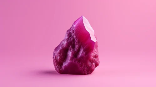 Vivid Pink Crystal on Minimal Background