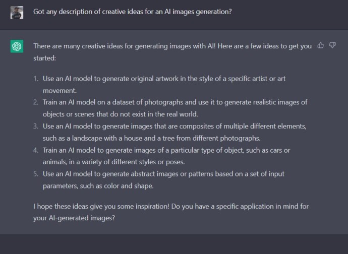 Got any description of creative ideas for an AI images generation? Got any description of creative ideas for an AI images generation?