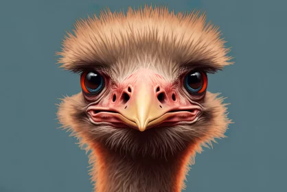Graceful Gaze: A Captivating Closeup of a Delightfully Cute Ostrich Portrait Graceful Gaze: A Captivating Closeup of a Delightfully Cute Ostrich Portrait