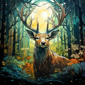 Enchanting Forest Deer - An Illustration in Fantasy Realism Enchanting Forest Deer - An Illustration in Fantasy Realism
