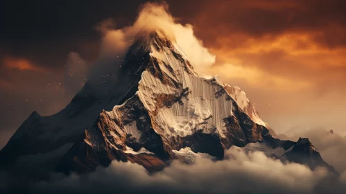 Majestic Himalayan Sunset in Photorealistic 3D Image Majestic Himalayan Sunset in Photorealistic 3D Image